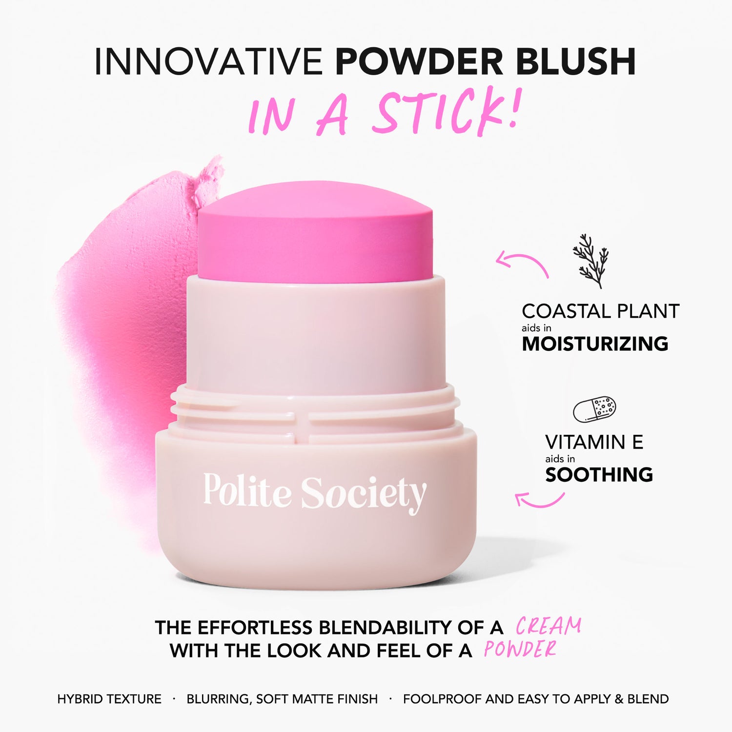 Polite Society Polite Pops Powder Blush Stick | London 5